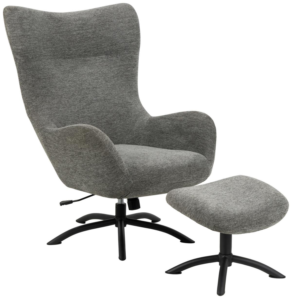 Sesselset Talgarth - Anthrazit/Schwarz, Design, Textil (76/105/86cm) - MID.YOU