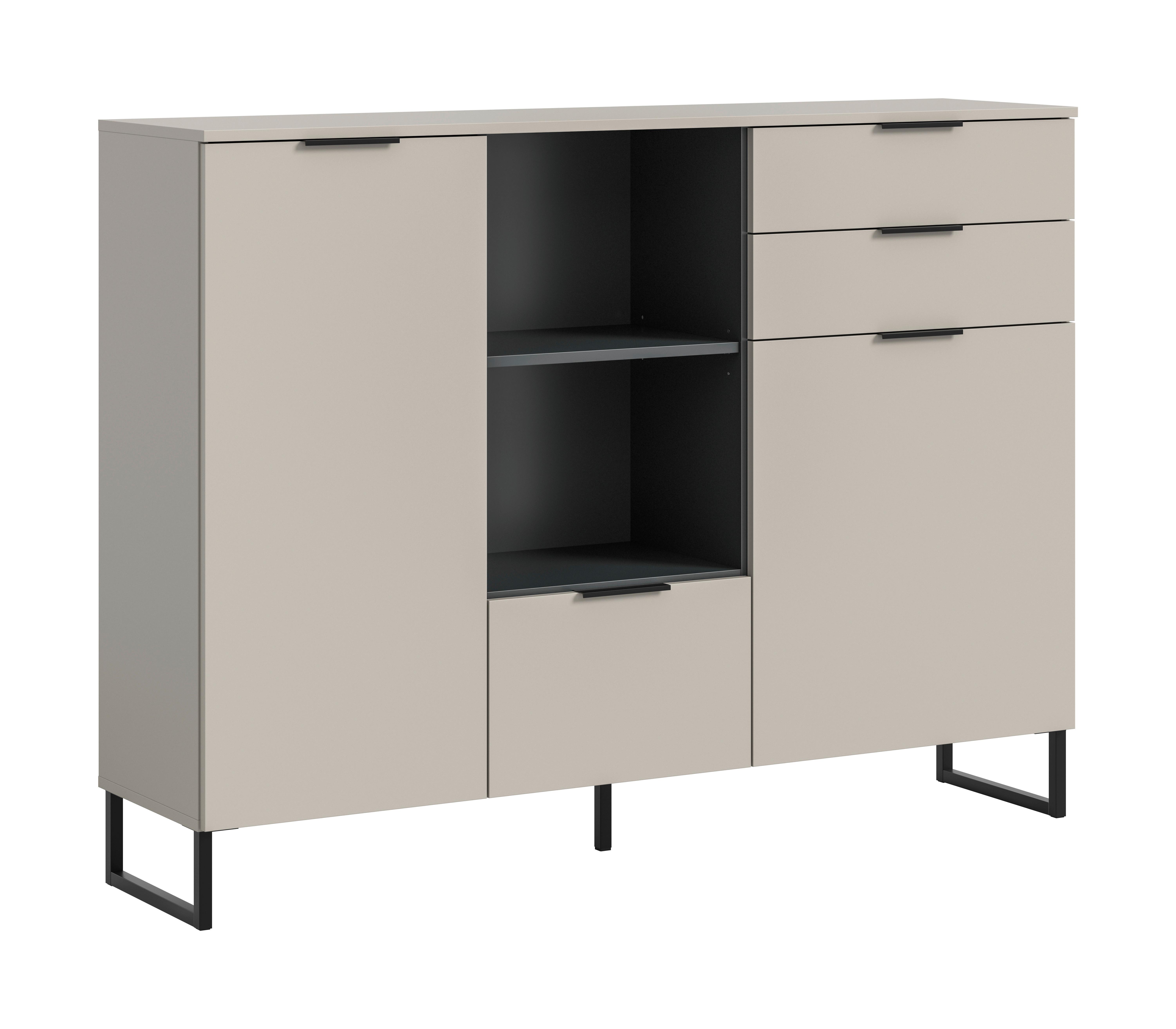 Highboard Noida Kaschmir/Schwarz  B: 150 cm