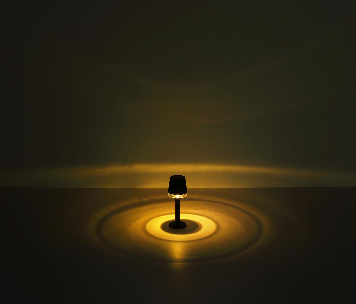 Solar-Tischleuchte Schwarz Samanta H: 21,5 cm - Schwarz, KONVENTIONELL, Kunststoff (8/21,5cm) - Ondega