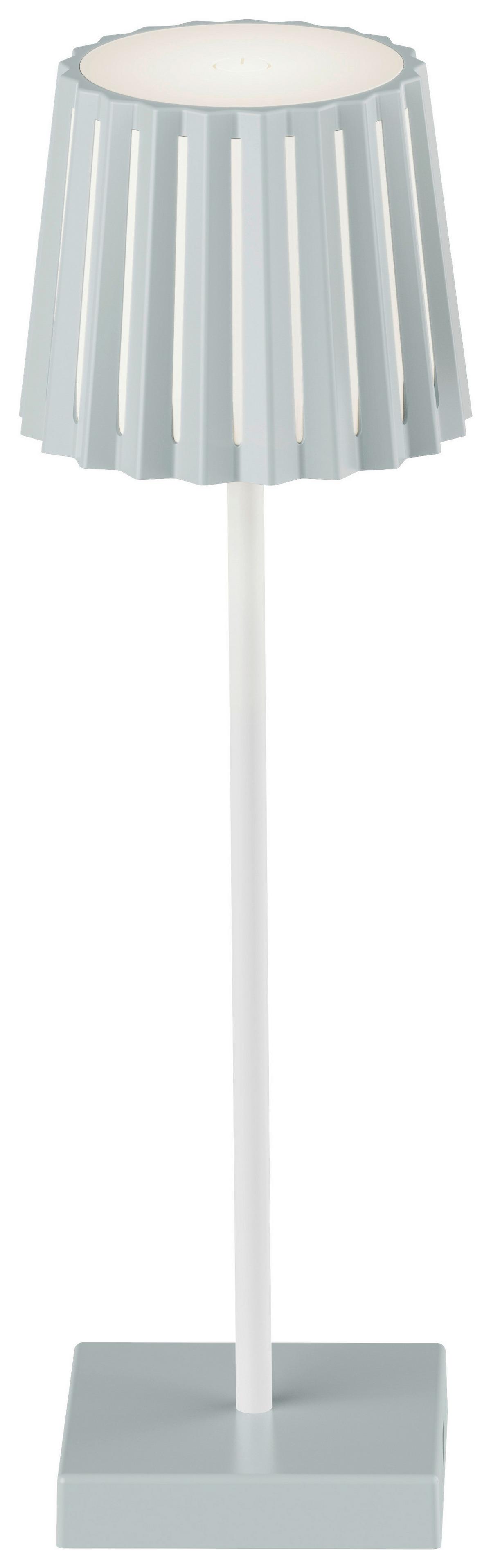 STOLNÍ LAMPA NA BATERIE PLISI - bílá/šalvějově zelená, Moderní, kov/plast (10/28cm) - Mömax