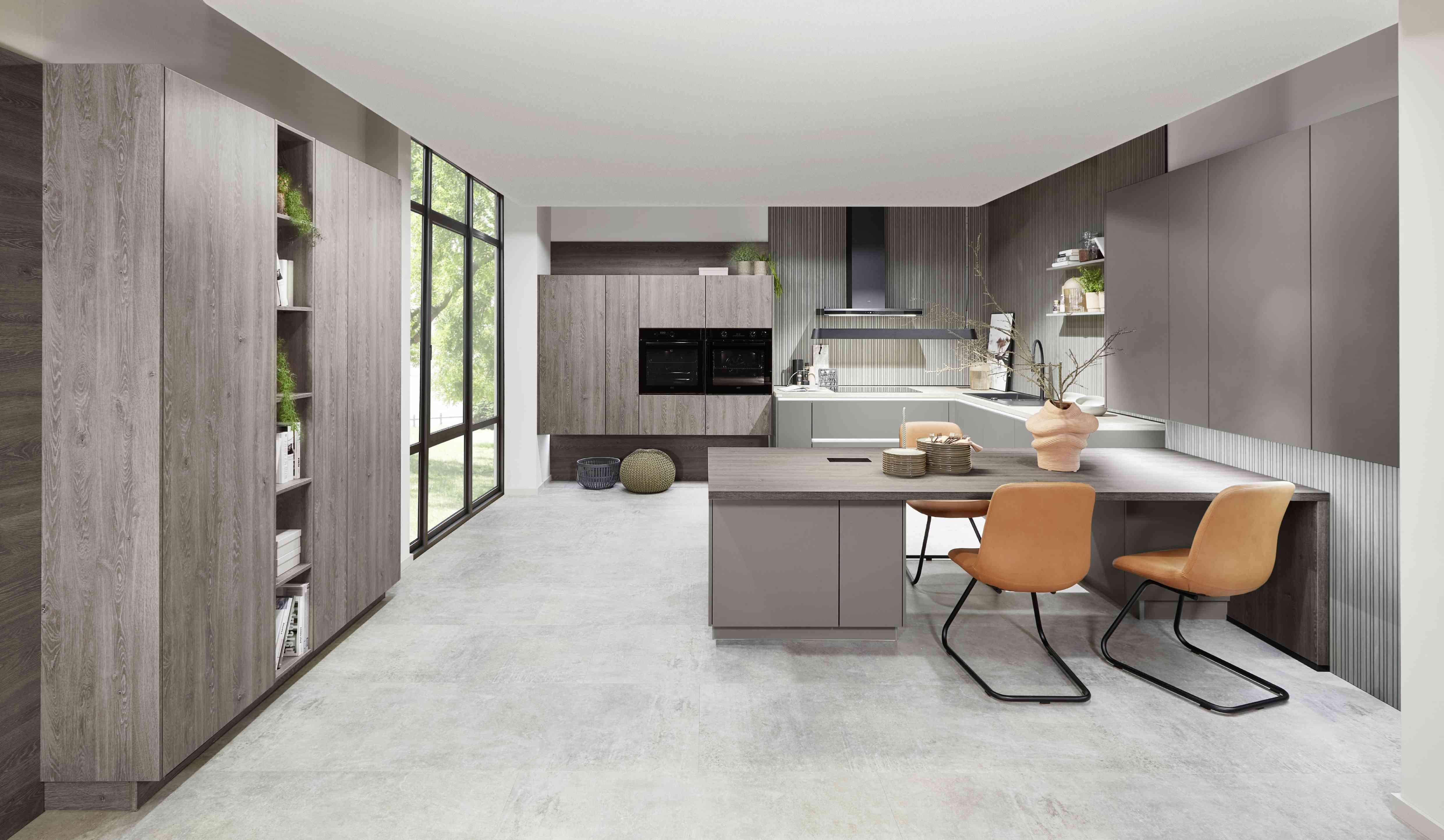 Einbauküche Taupegrau Planbar In Taupegrau - Taupe/Grau, MODERN, Holzwerkstoff - Vertico
