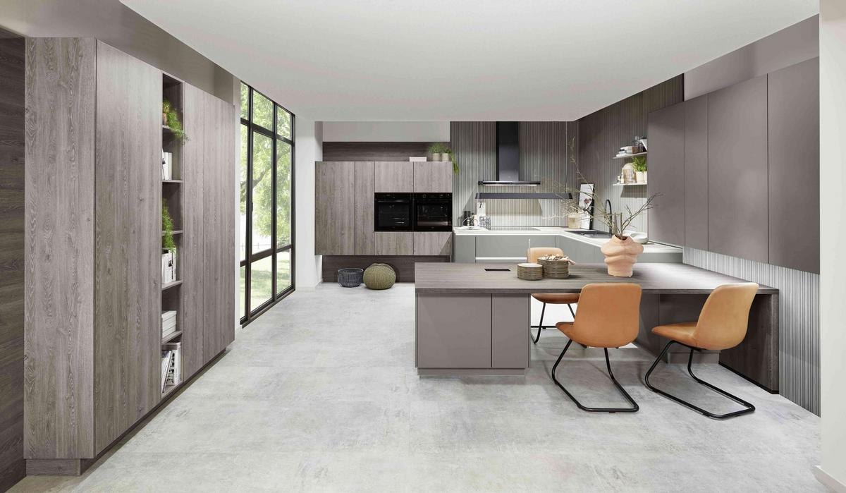 Einbauküche Taupegrau Planbar In Taupegrau - Taupe/Grau, MODERN, Holzwerkstoff - Vertico