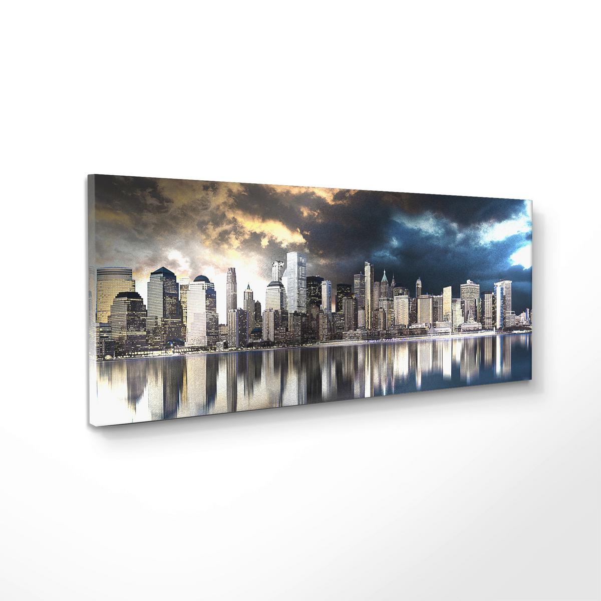 OBRAZ NA PLÁTNE GOLD CITY - viacfarebná, Basics, drevo/textil (150/60cm)