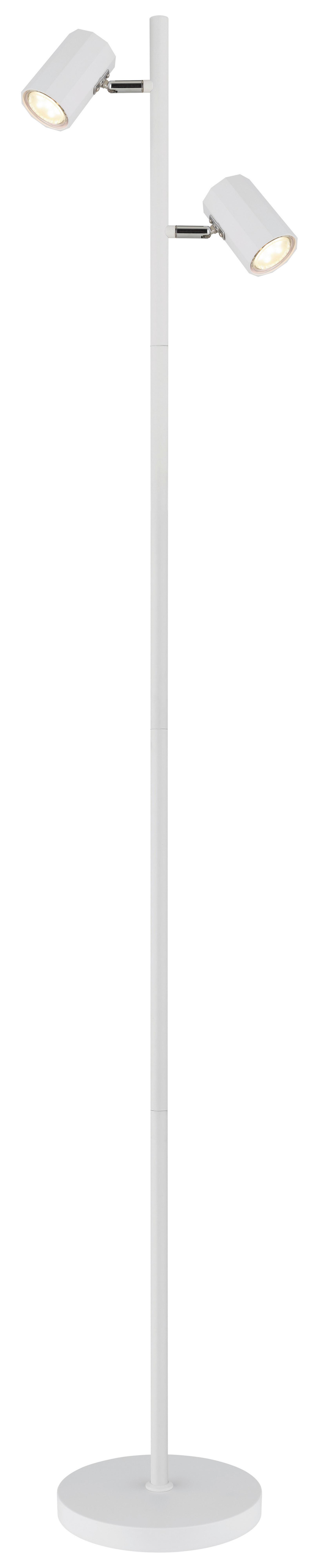 Stehleuchte 57918sw James - Weiß, Design, Kunststoff/Metall (27/22/158cm) - Globo