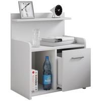 Nachtkästchen Weiß H: 60 cm Nilasa - Weiß, Basics, Holzwerkstoff (47/60/29cm) - MID.YOU