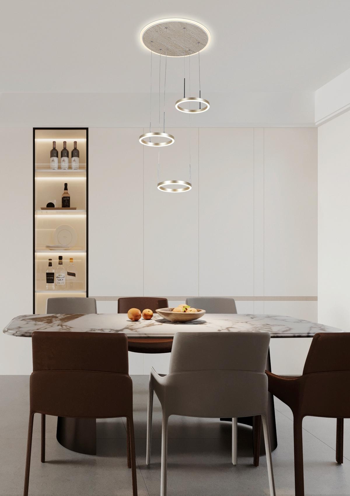 ZÁVESNÉ LED SVIETIDLO STONI - šampanská, Modern, kov/plast (42/150cm) - Mömax