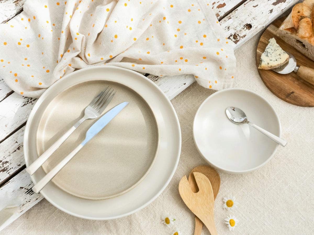 Tafelservice Uno Toscana, Creme, 12-Tlg. - Sandfarben/Creme, Basics, Keramik - Creatable