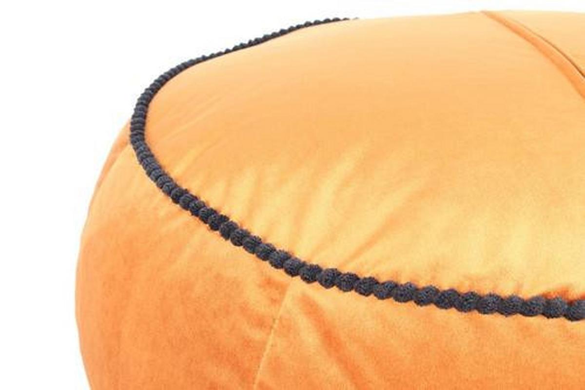 Pouf Taj Mahal Dxh: 65x35 Cm Samt Bronze Mit Reißverschluss - Orange/Bronzefarben, MODERN, Textil (65/35/65cm) - Kayoom