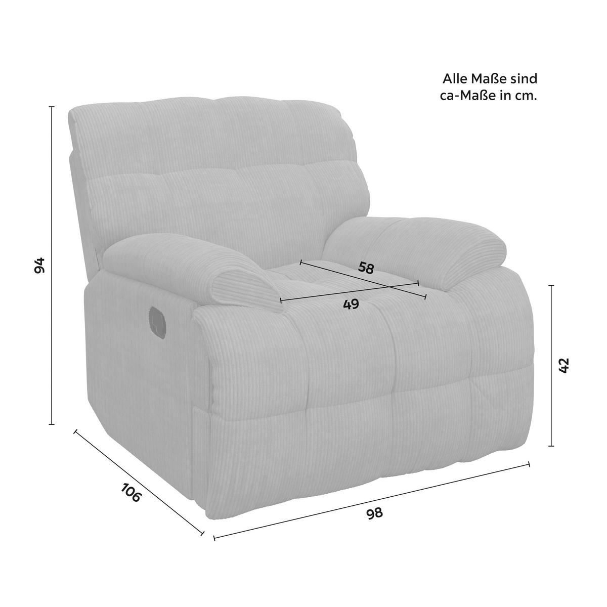 Relaxační křeslo NATALIE, tmavě šedé - černá/tmavě šedá, Moderní, kov/dřevo (98/94/106cm) - Bessagi Home