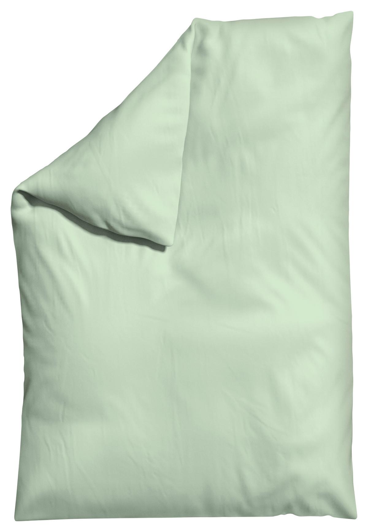 Bettdeckenbezug Woven Satin - Hellgrün, Basics, Textil (135-140/200cm) - Schlafgut