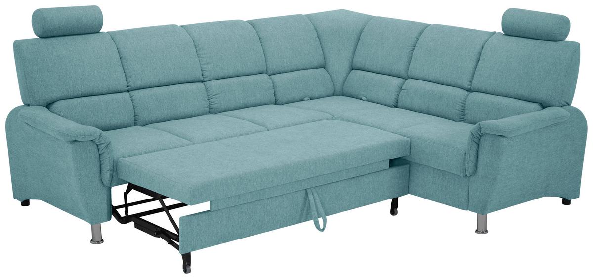 Sedačka MARSYLIA, pravá, modrá - modrá/černá, Design, kov/dřevo (270/219cm) - MID.YOU