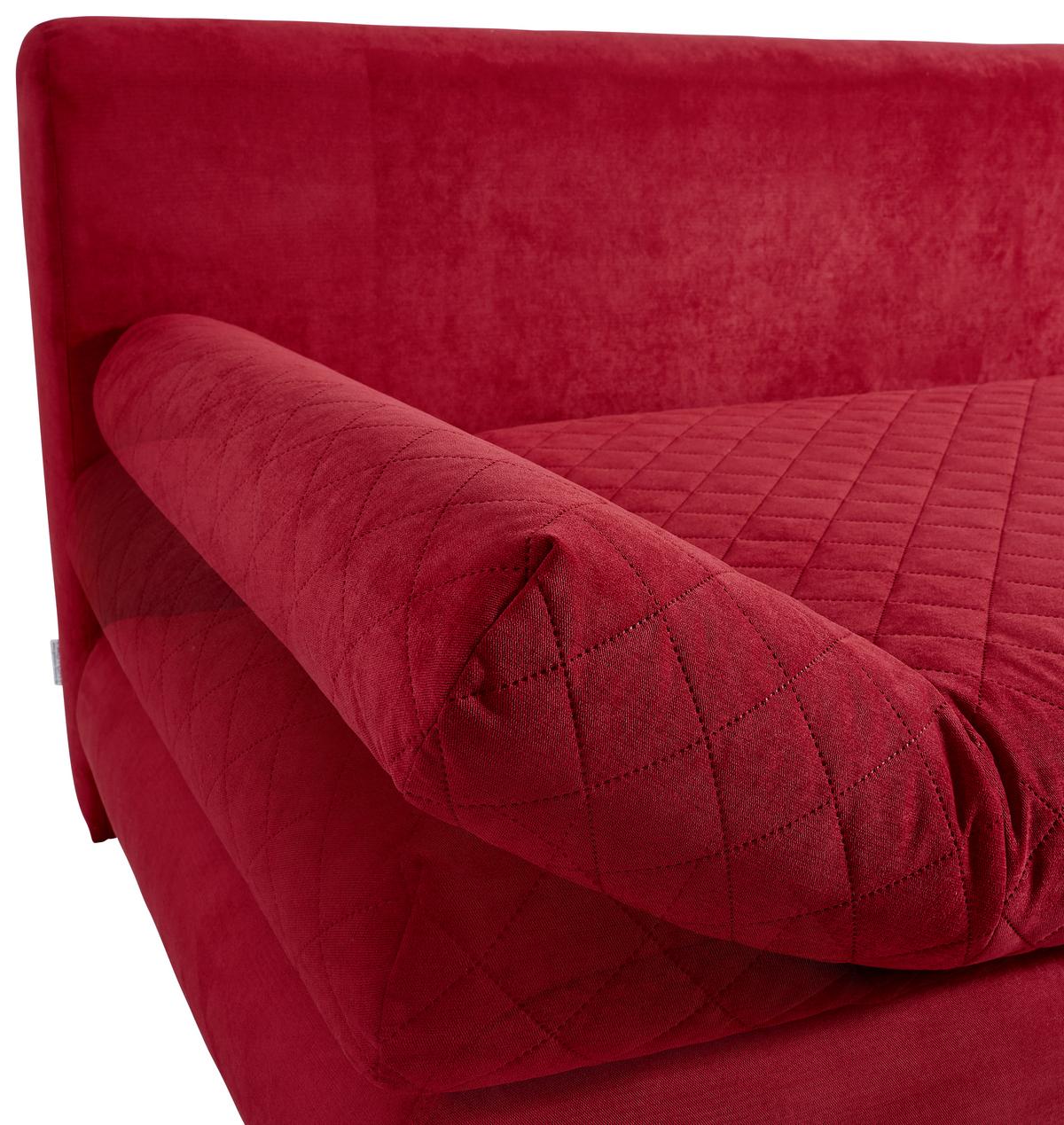 2-sitzer-sofa Mit Schlaffunktion Sorini B:194cm - Chromfarben/Rot, Design, Textil (194/73/91cm) - MID.YOU