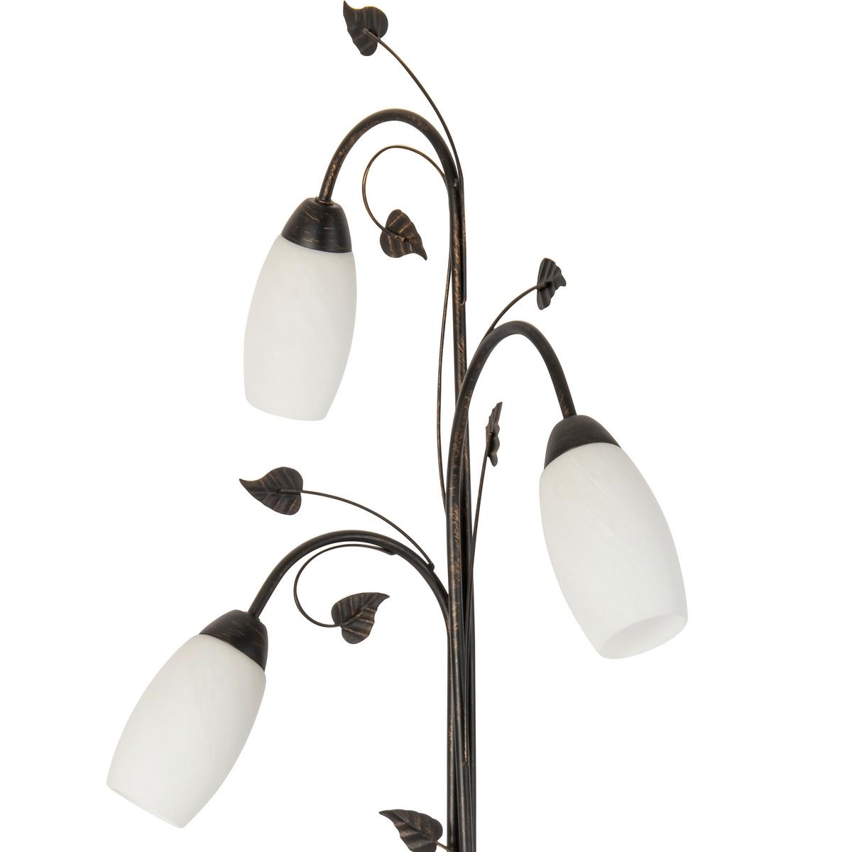 Stehleuchte 40800323 Venezia - Rostfarben/Weiß, KONVENTIONELL, Glas/Metall (45/160cm) - Globo