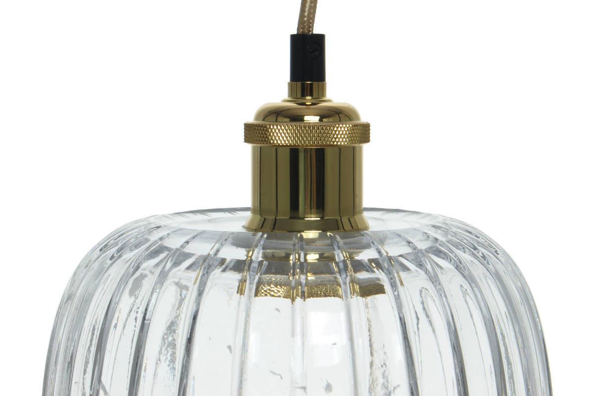 Hängeleuchte Claudia H: 24 cm 1-Flammig - Klar/Goldfarben, Trend, Glas (18/24/18cm) - Kayoom