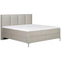 Boxspringbett Graz 140x200 cm Beige inkl. Topper - Beige/Alufarben, MODERN, Textil (140/200cm) - MID.YOU