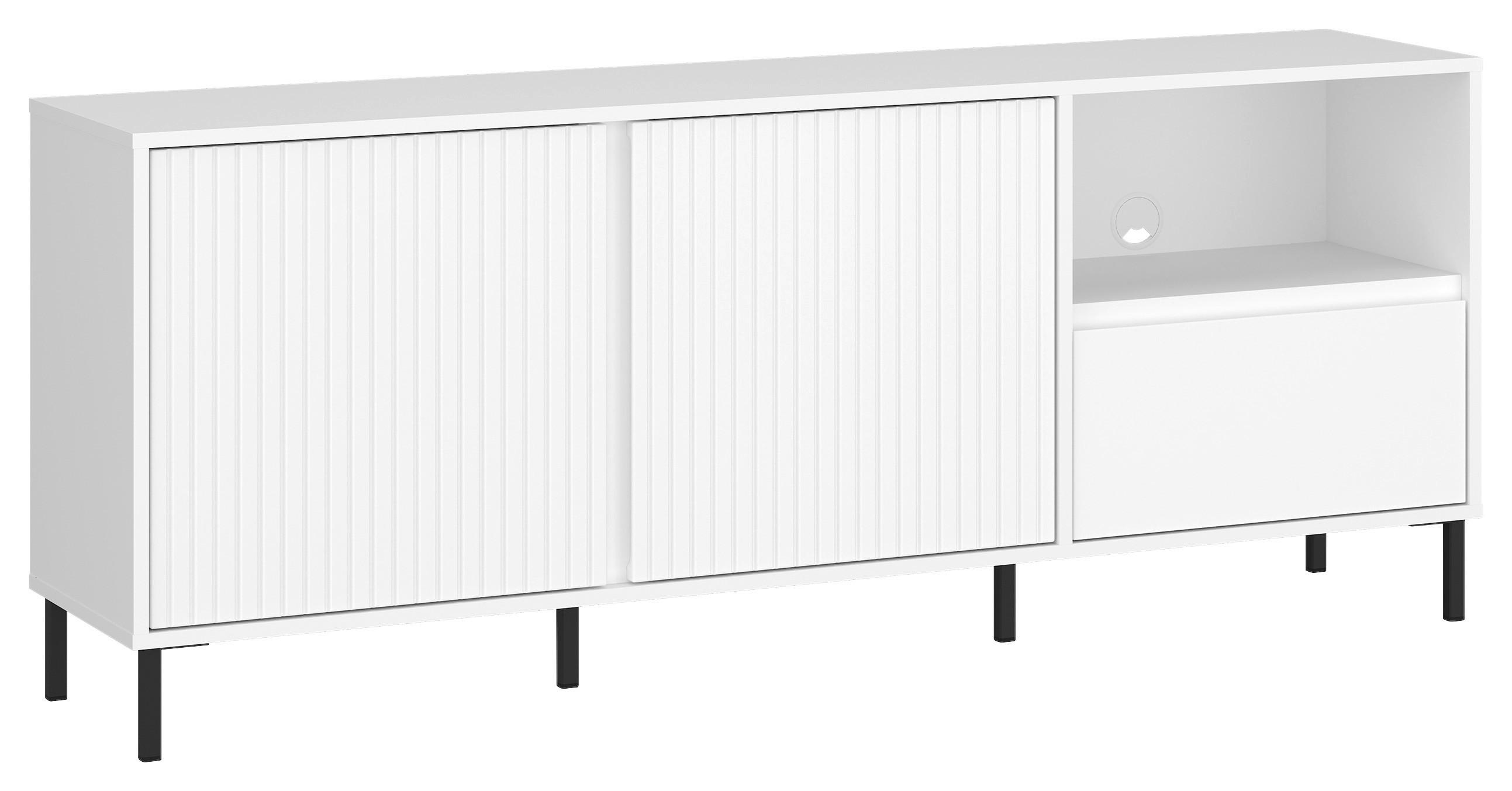 Tv-element Avenale Weiß B: 157,8 Cm - Schwarz/Weiß, Trend, Holzwerkstoff (157,8/65,4/40cm)