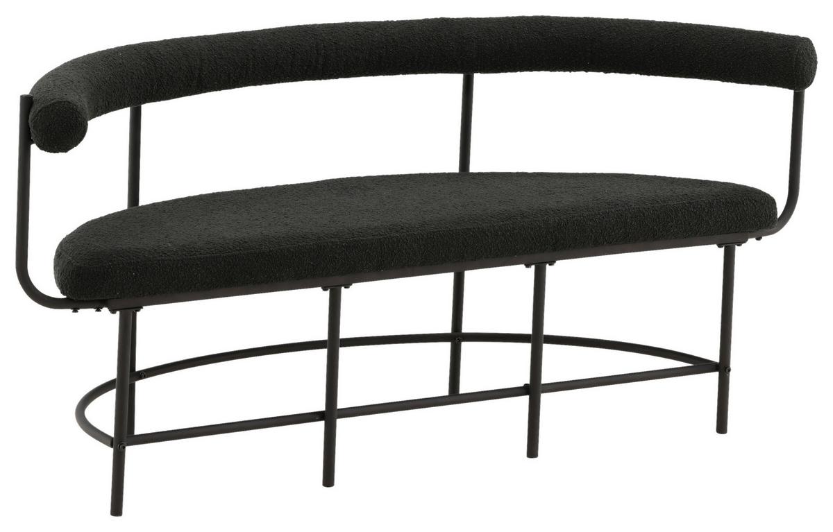 Sitzbank Stallhagen - Schwarz, Design, Textil/Metall (165/75/51cm) - Livetastic