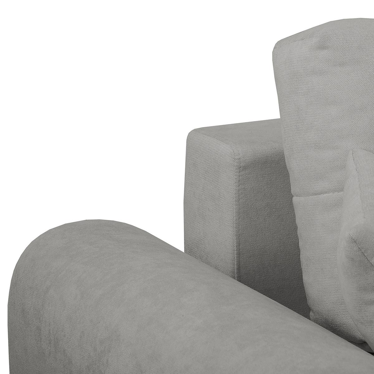 Ecksofa Azzuro Grau S: 256x175 Cm - Silberfarben/Grau, Design, Textil (256/175cm) - Livetastic