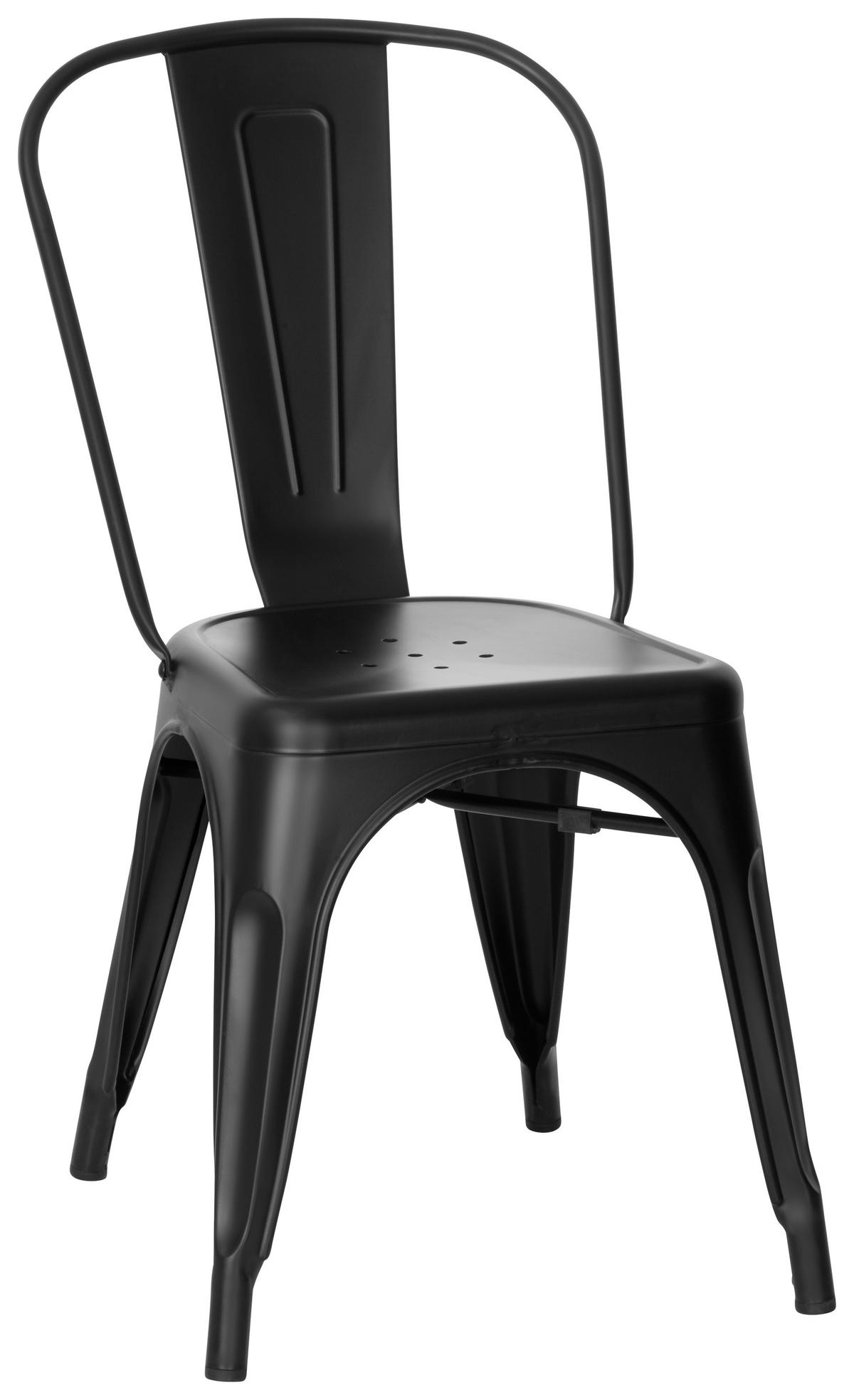 Stuhl Vantaggio Brush Stapelbar Schwarz Bis 150 Kg - Schwarz, Basics, Metall (44/84/54cm) - MID.YOU