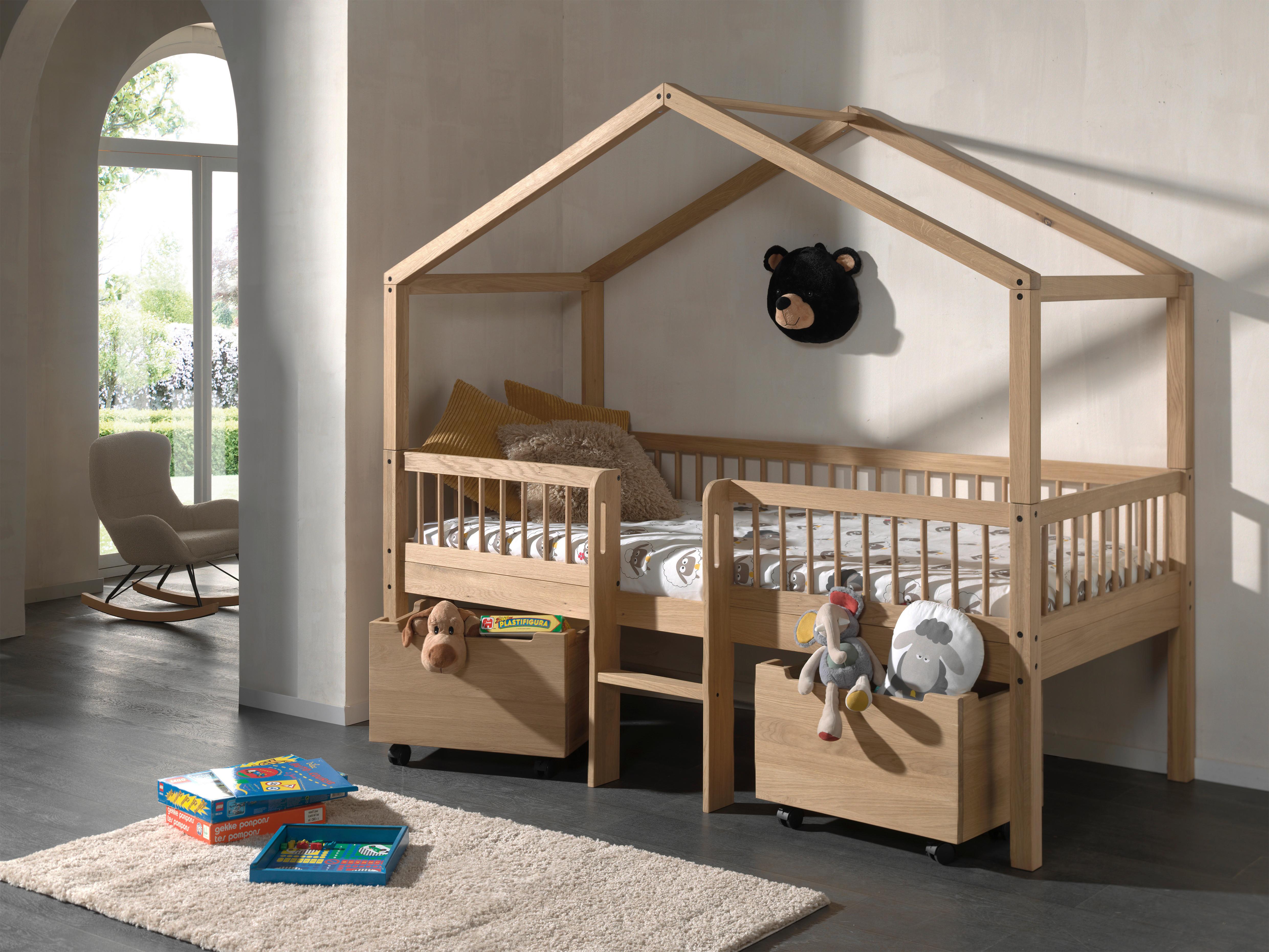 Hausbett Forrest Eichefarben 90x200cm - Eichefarben/Eschefarben, MODERN, Holz (90/200cm) - Vipack