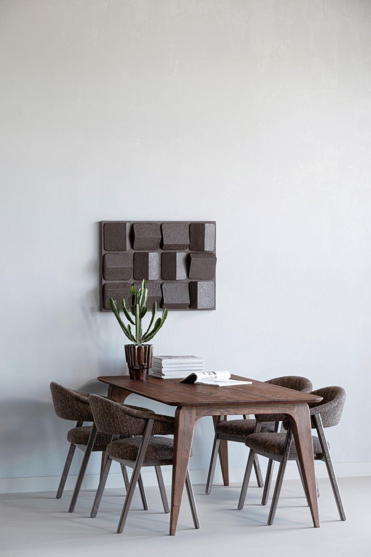 ARMLEHNSTUHL-SET Tunar Dunkelbraun 2-teilig - Dunkelbraun, MODERN, Holz/Textil (60/77/60cm) - Livetastic