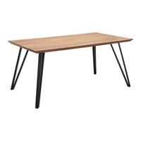 Jídelní stůl Delia 160 - černá/barvy ořechu, Moderní, kov/kompozitní dřevo (160/75/90cm) - P & B