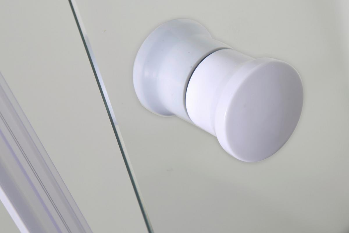 Duschkabine Eckeinstieg,weiß 78,5-90x190cm - Weiß, KONVENTIONELL, Glas/Metall (90/190/78,5cm) - Sanotechnik