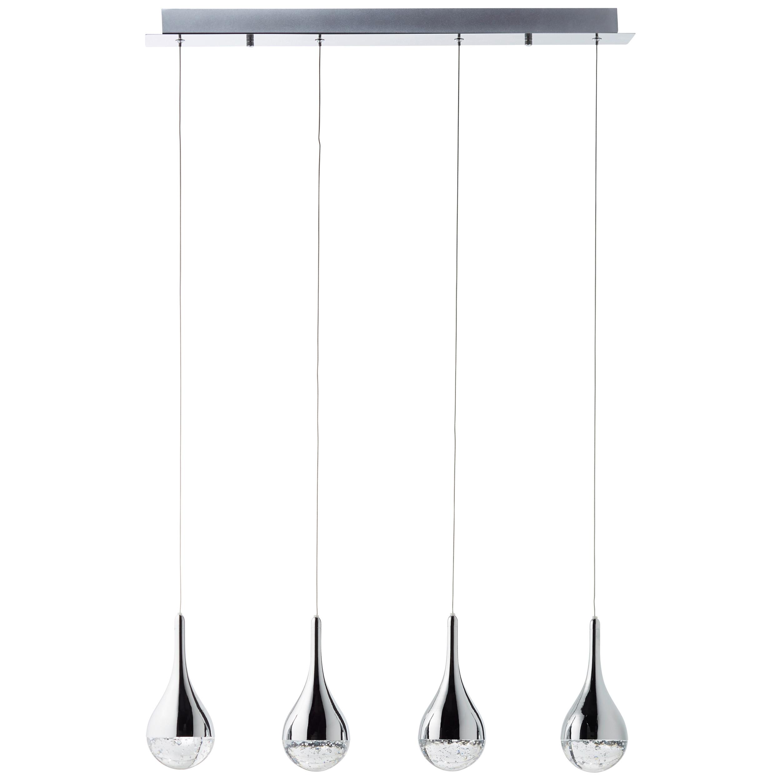 LED-Hängeleuchte Frizzante H: 114,5 cm 4-Flammig Kürzbar - Chromfarben, Design, Glas/Metall (70/9/114,50cm) - Brilliant
