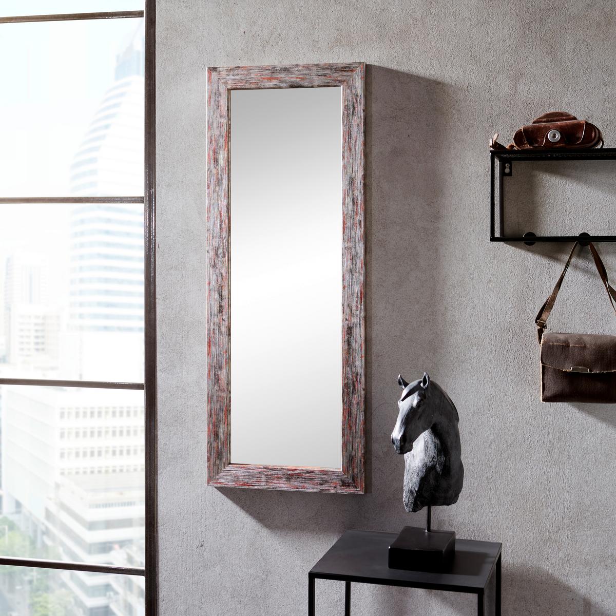 Wandspiegel Tim Schwarz/Silber B: 82cm - Silberfarben/Schwarz, MODERN, Glas/Holzwerkstoff (82/32cm)