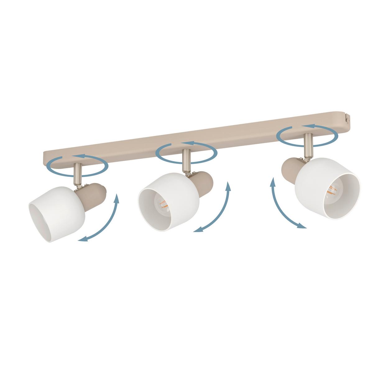 Deckenleuchte 900716 Corato - Sandfarben/Weiß, Natur, Glas/Metall (52/7,5/5,5cm) - Eglo