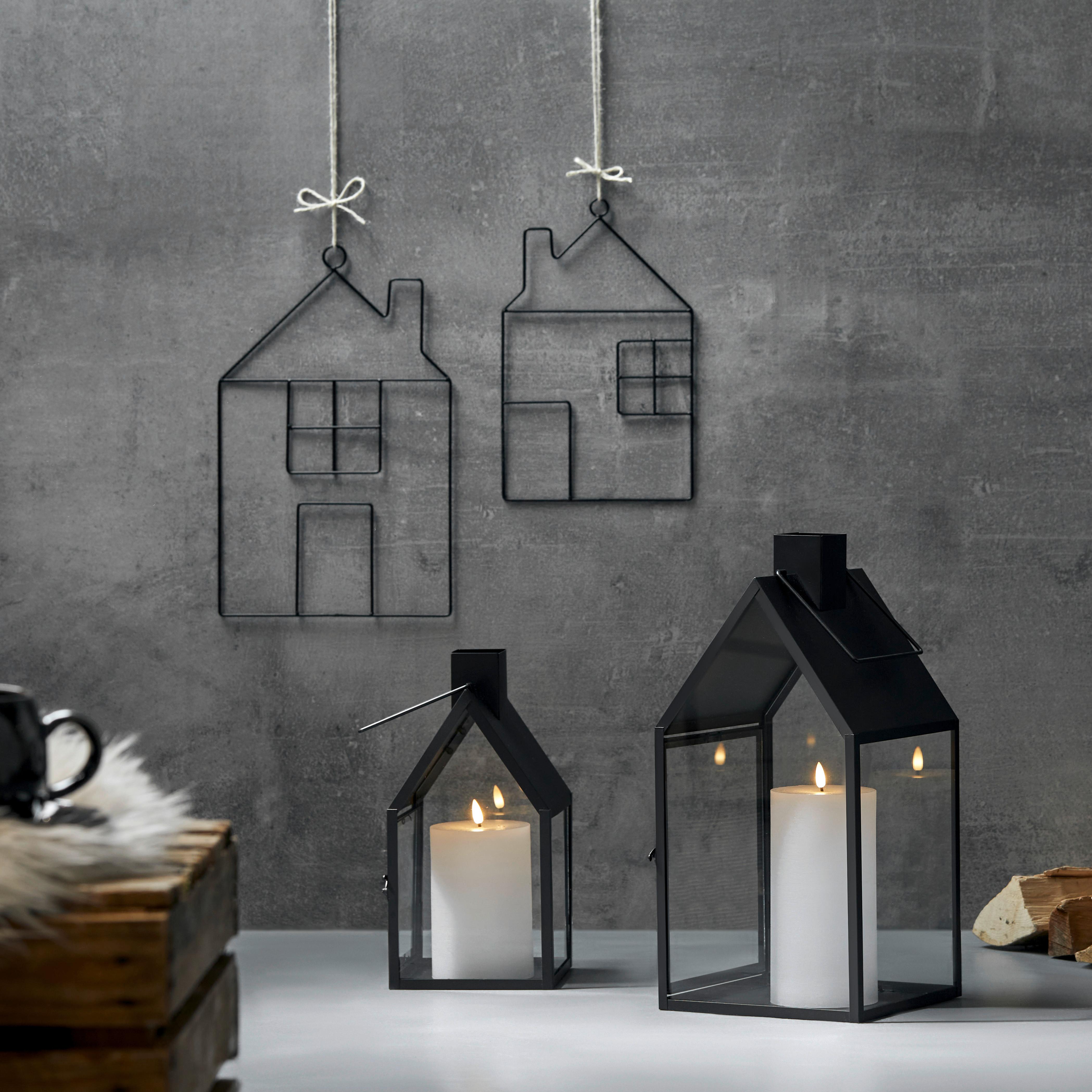 Lucerna Nuovo, V: 33cm - černá, Moderní, kov/sklo (16/33/16cm) - Premium Living