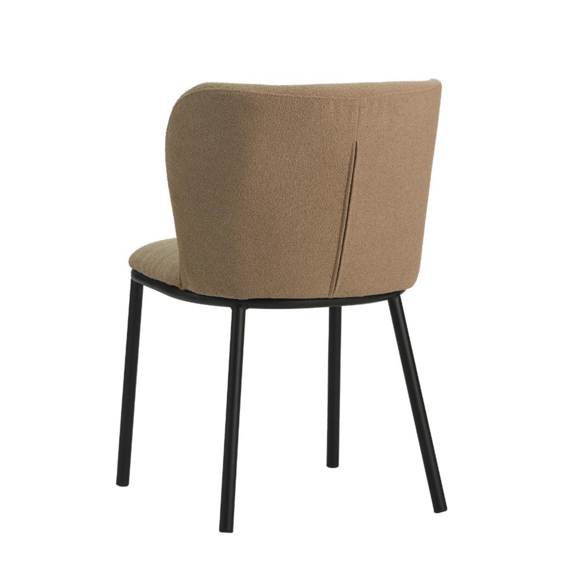 Stuhl-Set Bourges Taupe B: 52 cm - Taupe/Schwarz, MODERN, Textil/Metall (52/80/44cm) - MID.YOU