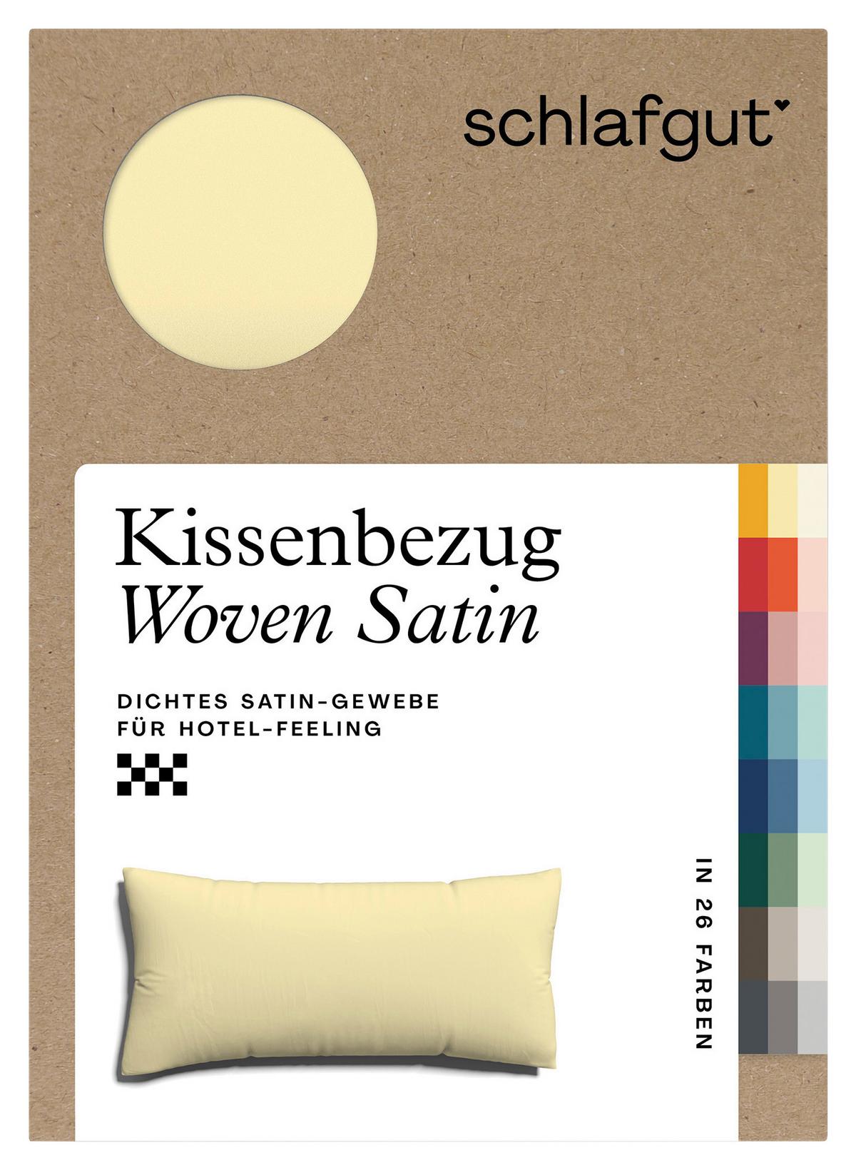 Kopfpolsterbezug Woven Satin - Gelb, Basics, Textil (40/80cm) - Schlafgut