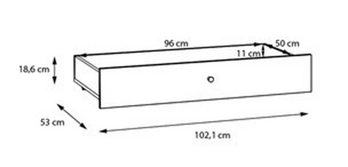 Ágyneműtartó Whenua 102,1/18,6 - tölgyfa színű/zsályazöld, Modern, faalapú anyag (102,1/18,6/53cm) - Mömax