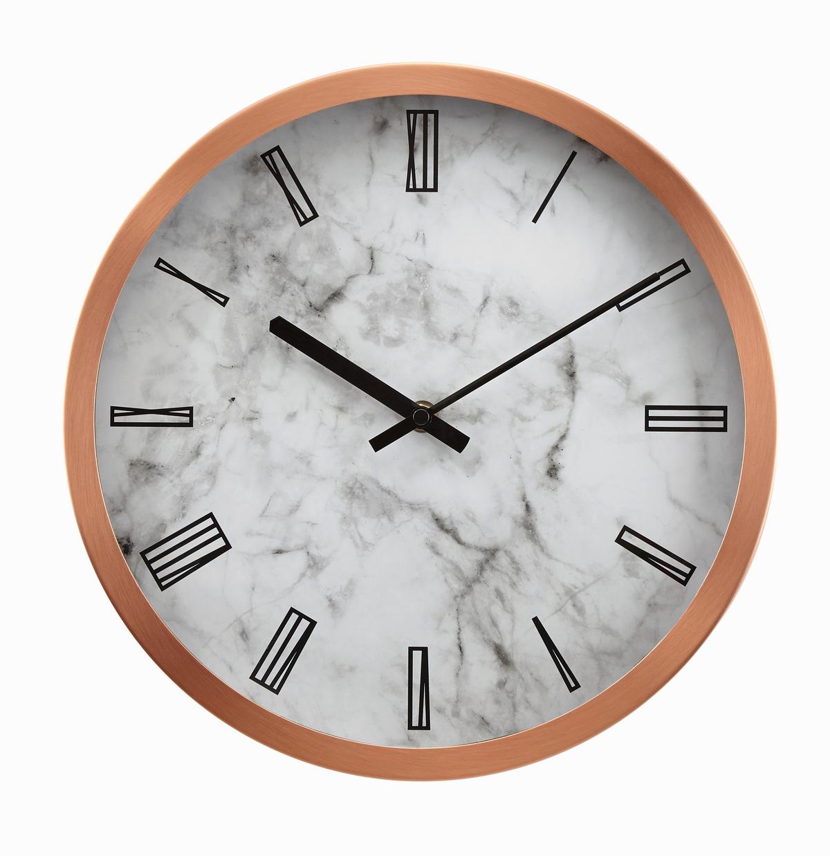 Nástěnné hodiny Sally, Ø: 30,5cm - šedá/bílá, kov/sklo (30,5cm) - Modern Living