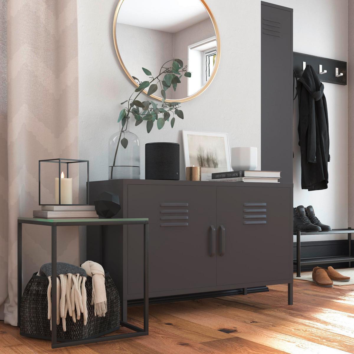 Kommode Bradford Grau B: 98 cm - Grau, Design, Metall (98/63/39cm) - MID.YOU