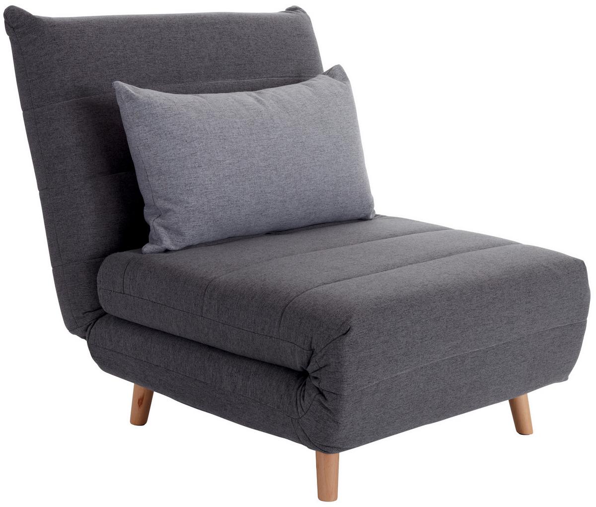 Rozkládací pohovka/křeslo SIMON šedá - šedá/světle šedá, Moderní, dřevo/textil (77/84/91cm) - Ondega