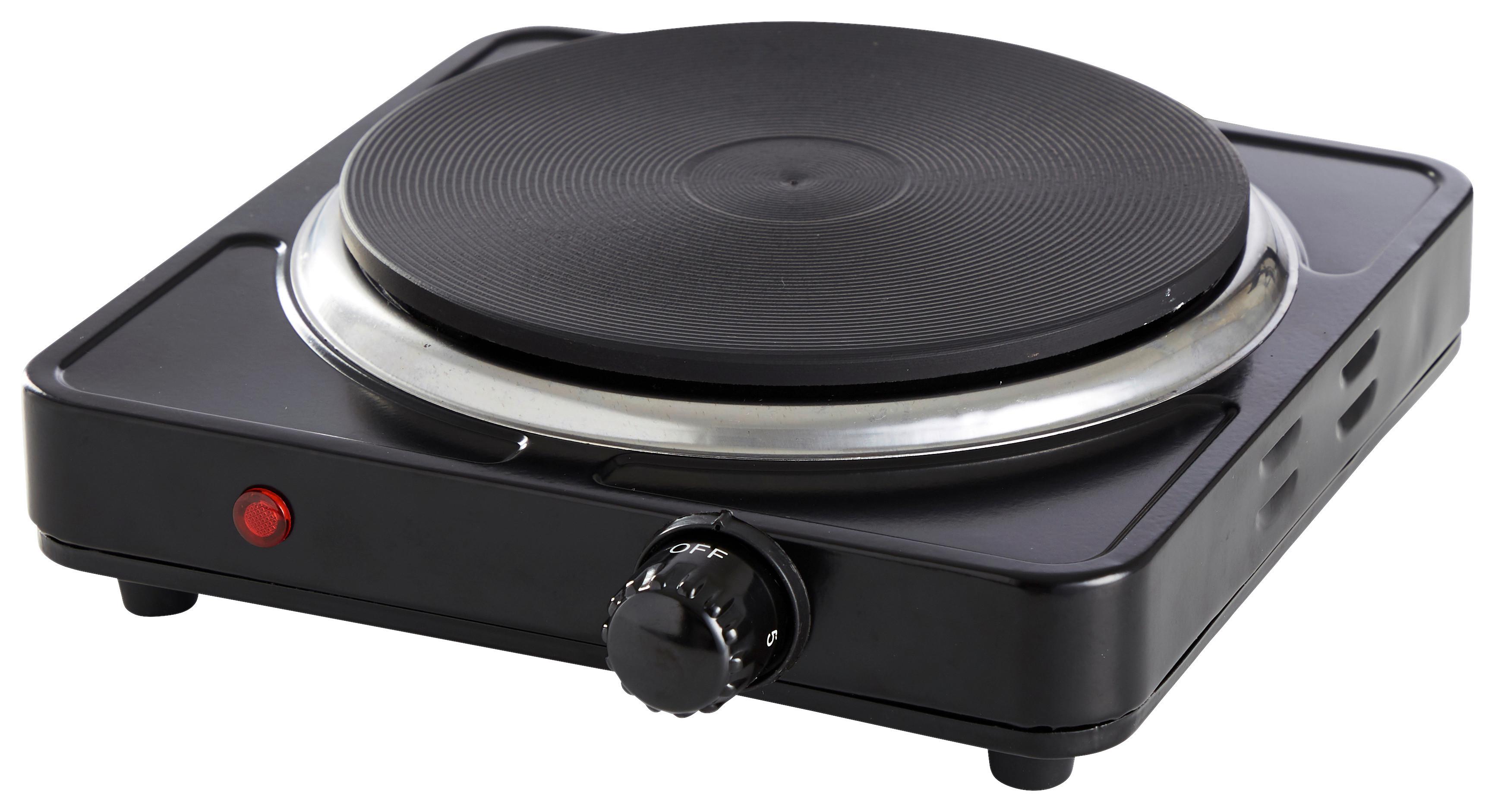 Kochplatte 1500 W Schwarz mit Drehschalter - Schwarz, Basics, Kunststoff/Metall (23,5/23,5/7cm)