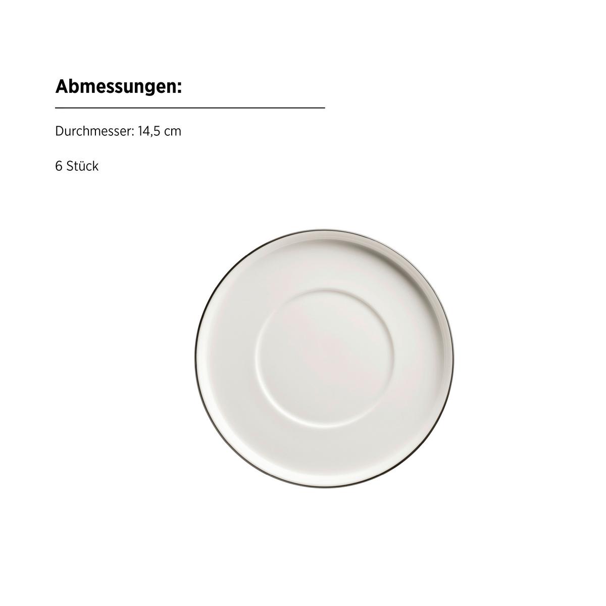 Kaffeeservice Sita Porzellan 6 Personen Geschirr Set - Schwarz/Weiß, Trend, Keramik - Mäser