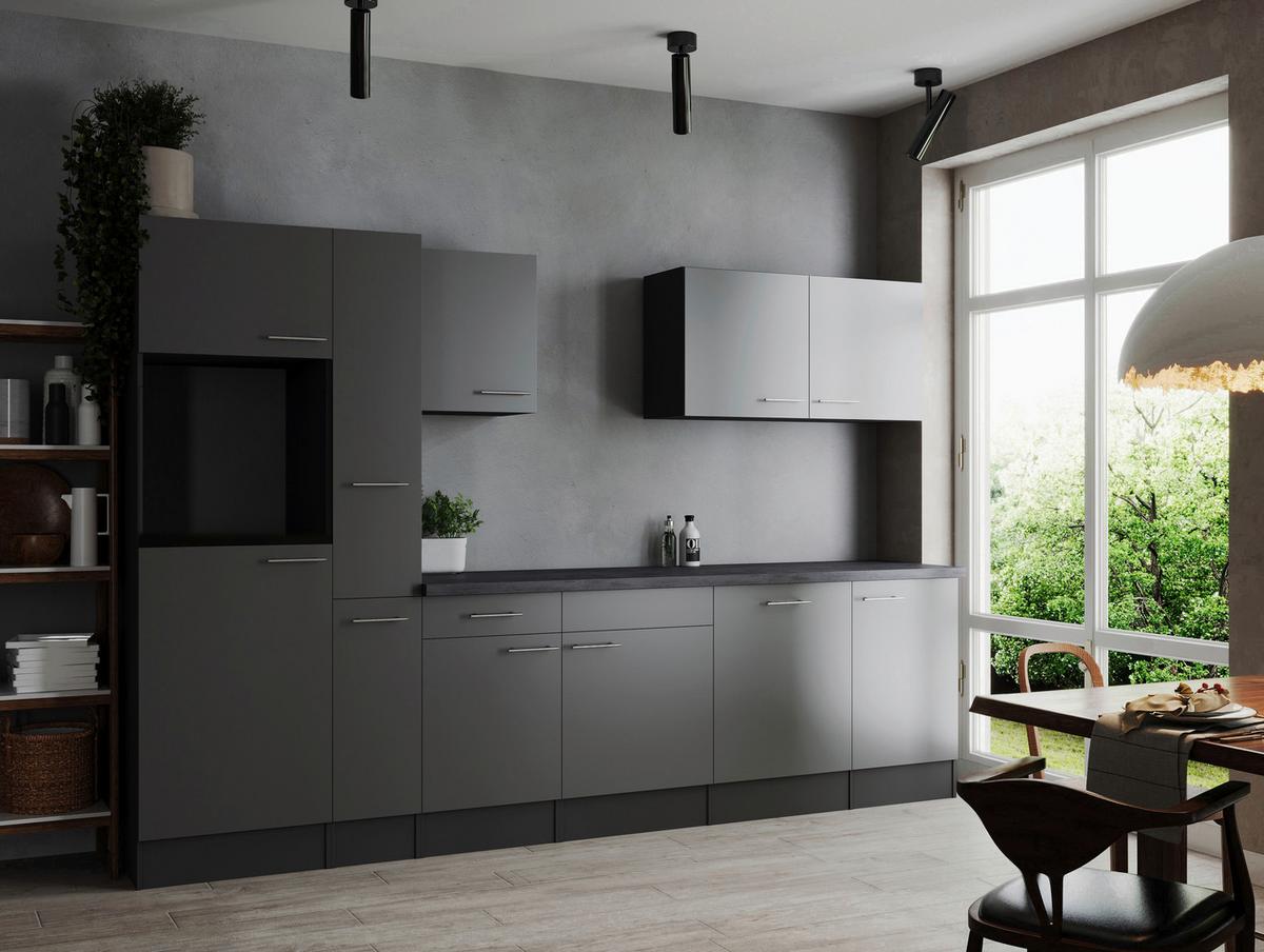 Küchenleerblock Oliver Grau B: 310 cm - Grau, Design, Holzwerkstoff (310cm) - Respekta