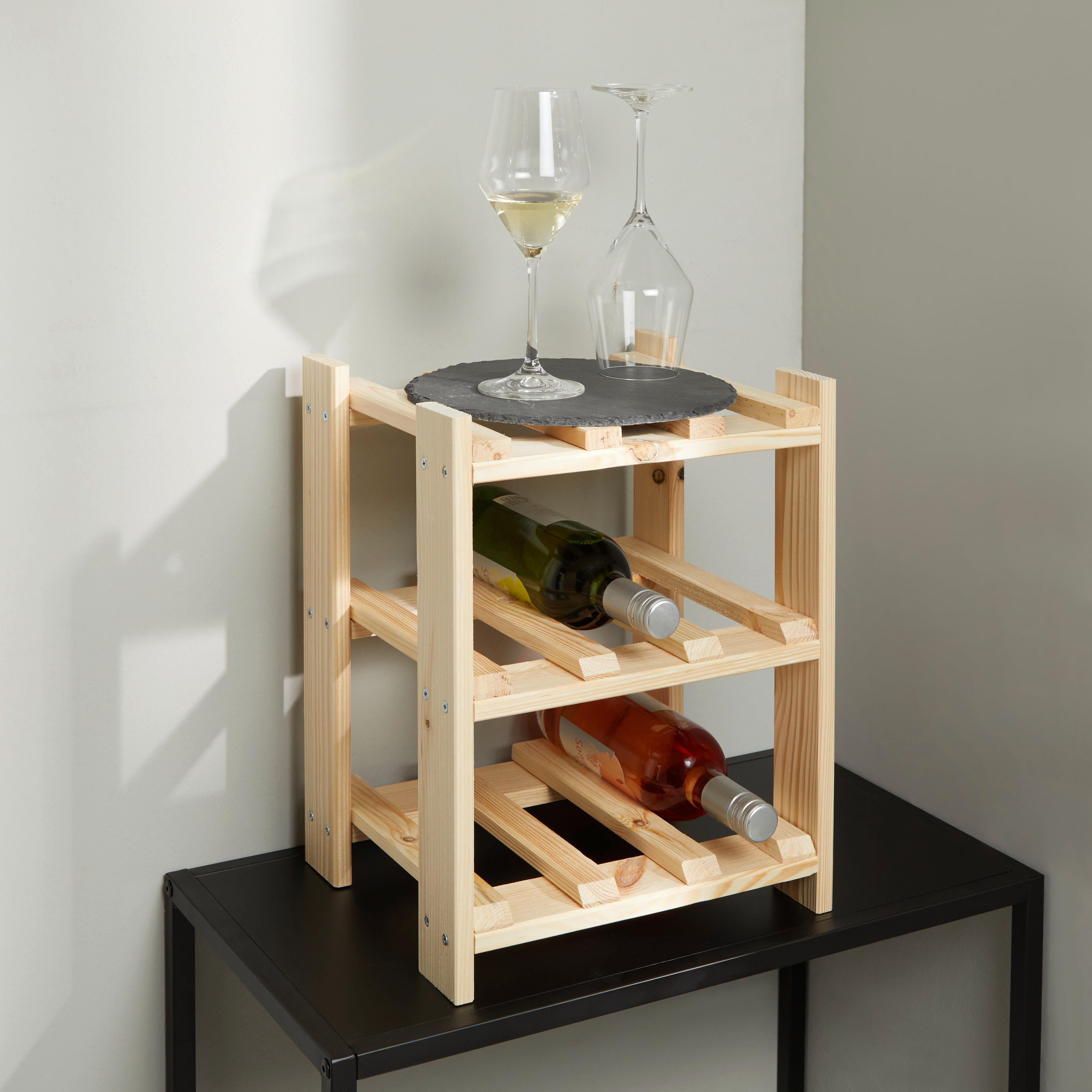 Bortartó Polc Wein - feketefenyő, Modern, fa (31,5/39/26cm)