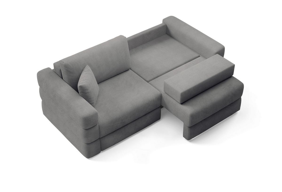 Schlafsofa Terazzo Dunkelgrau B: 254cm - Dunkelgrau/Schwarz, Design, Textil (254/93/167cm) - Livetastic