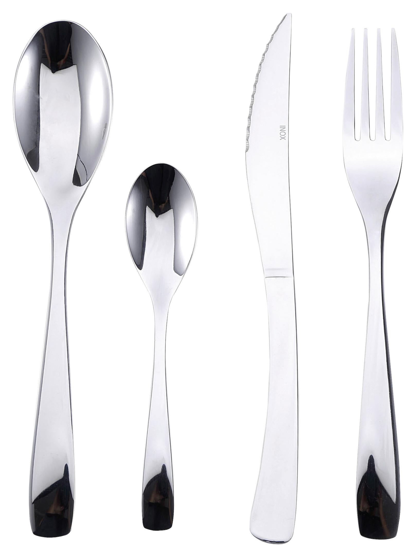 Besteckset 24-teilig Pisa Für 6 Personen - Silberfarben, Basics, Metall (27/7.5/17cm)