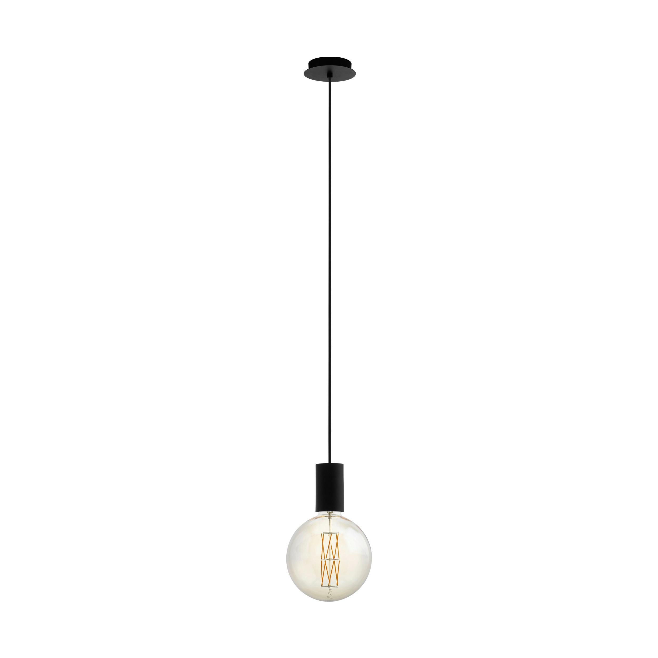Hängefassung Pendelleuchte L: 110 cm, Schwarz - Schwarz, Basics, Metall (12.5/110cm) - Eglo
