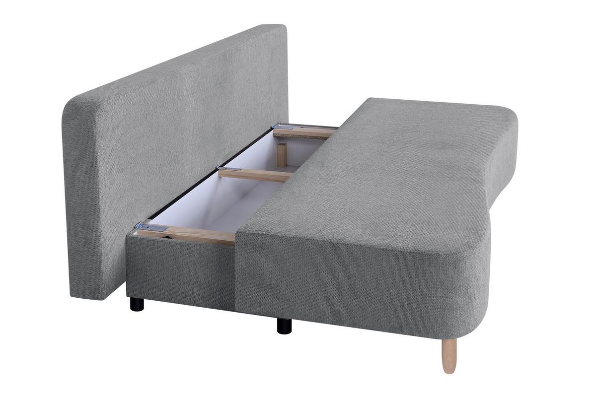 Schlafsofa mit Bettkasten Lara Graubraun - Taupe/Buchefarben, Design, Holzwerkstoff/Textil (193/86/85cm) - P & B