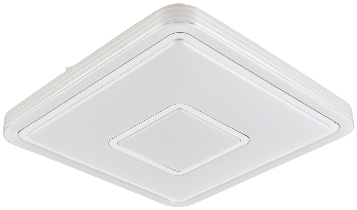 LED-Deckenleuchte Nadina - Chromfarben/Weiß, Design, Kunststoff/Metall (38/38/7cm) - Luca Bessoni