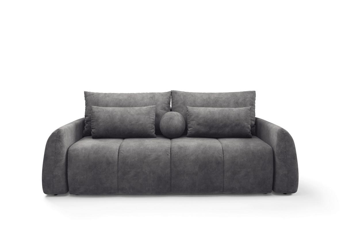 Schlafsofa Geronimo Grau B: 252cm - Schwarz/Grau, Design, Textil (252/93/167cm) - Livetastic