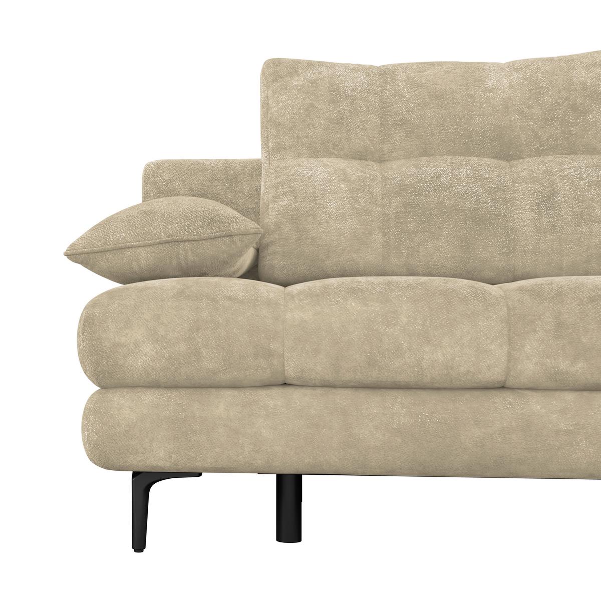 Schlafsofa Perla Beige B: 203 cm - Beige/Schwarz, KONVENTIONELL, Textil (203/94/96cm)