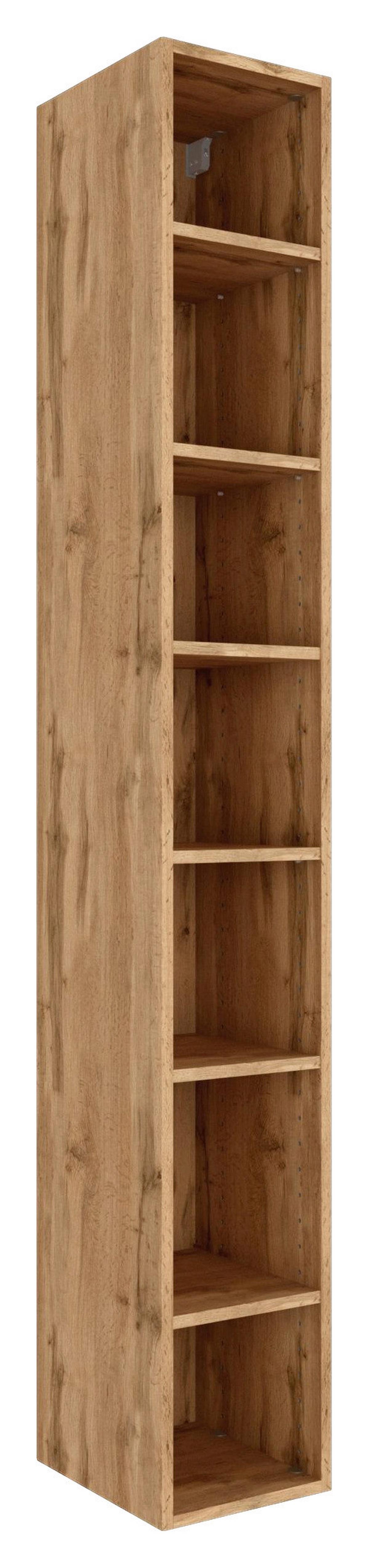 Badezimmerregal Wotaneiche Dekor 25x180 cm Helsinki - Eichefarben/Silberfarben, KONVENTIONELL, Holzwerkstoff (25/180/35cm) - Held