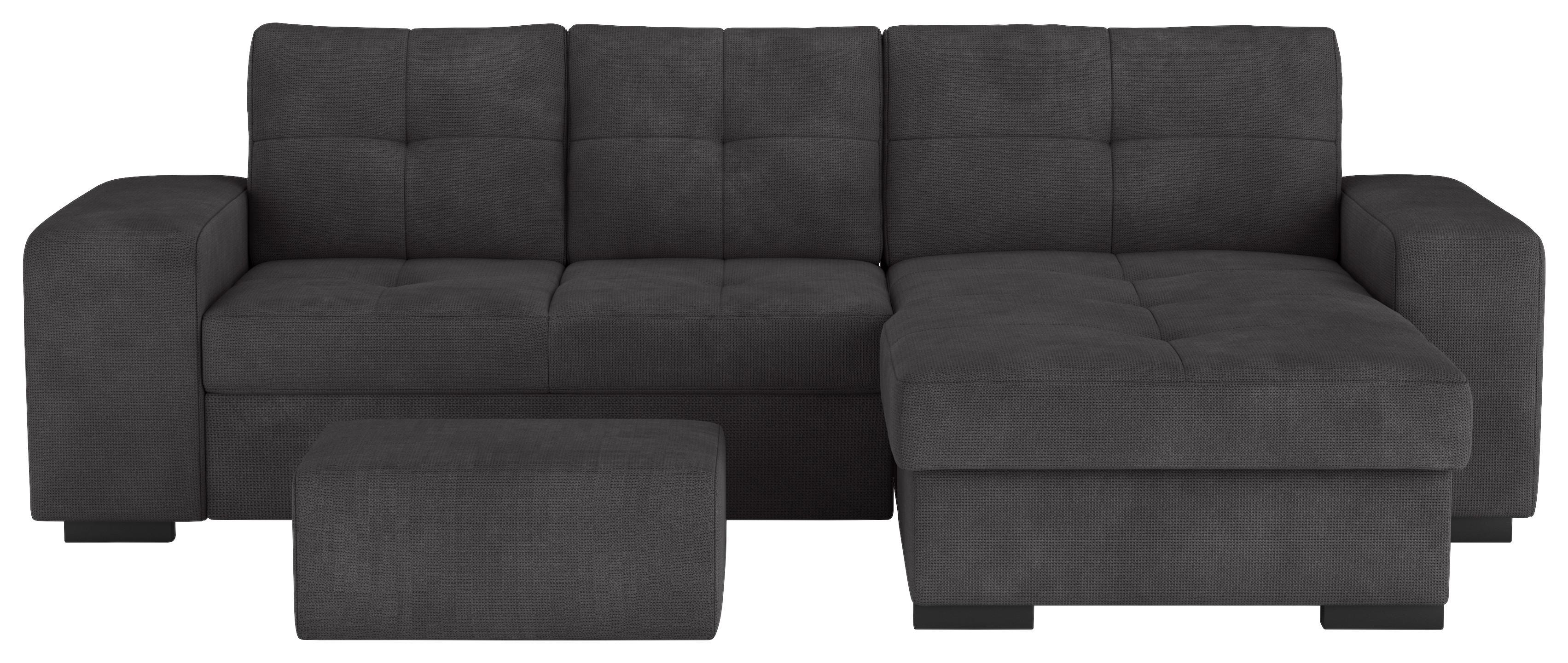 ECKSCHLAFSOFA Mattina Schwarz S: 268x156 cm - Schwarz, MODERN, Textil (268/156cm) - MID.YOU
